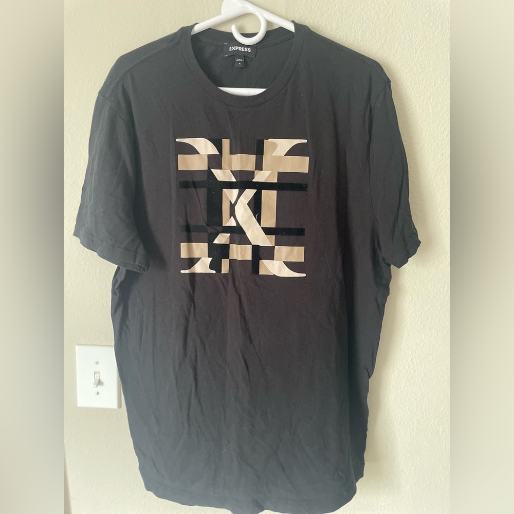 Express Black and Tan Graphic Tee